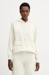 Svetr s příměsí vlny Ermanno Firenze béžová barva, 57TM034E85