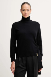 Svetr s příměsí vlny Gaudi černá barva, s golfem, 521FD53002