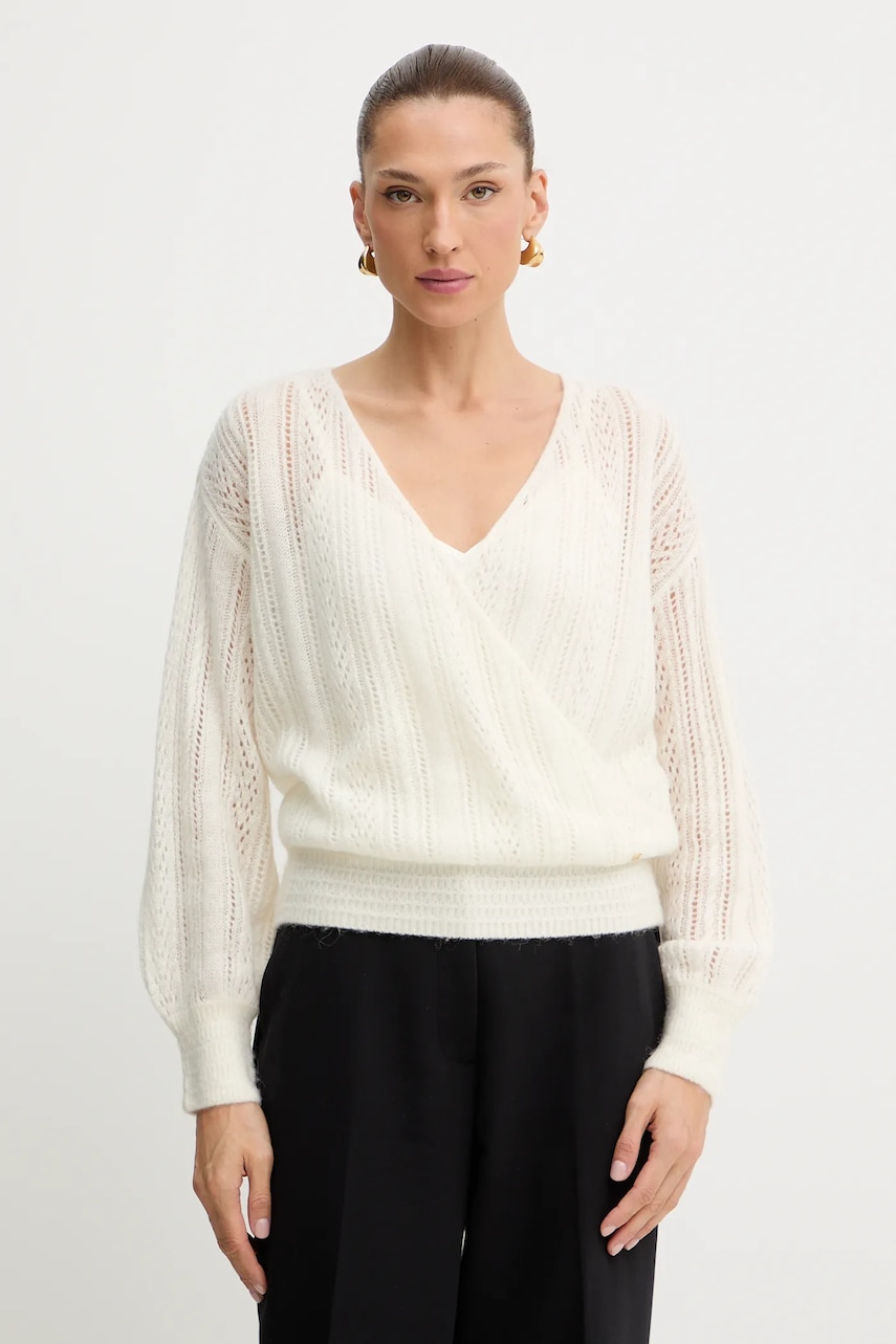 Svetr s příměsí vlny Guess IZABELLA béžová barva, W5BR90 Z3HQ0