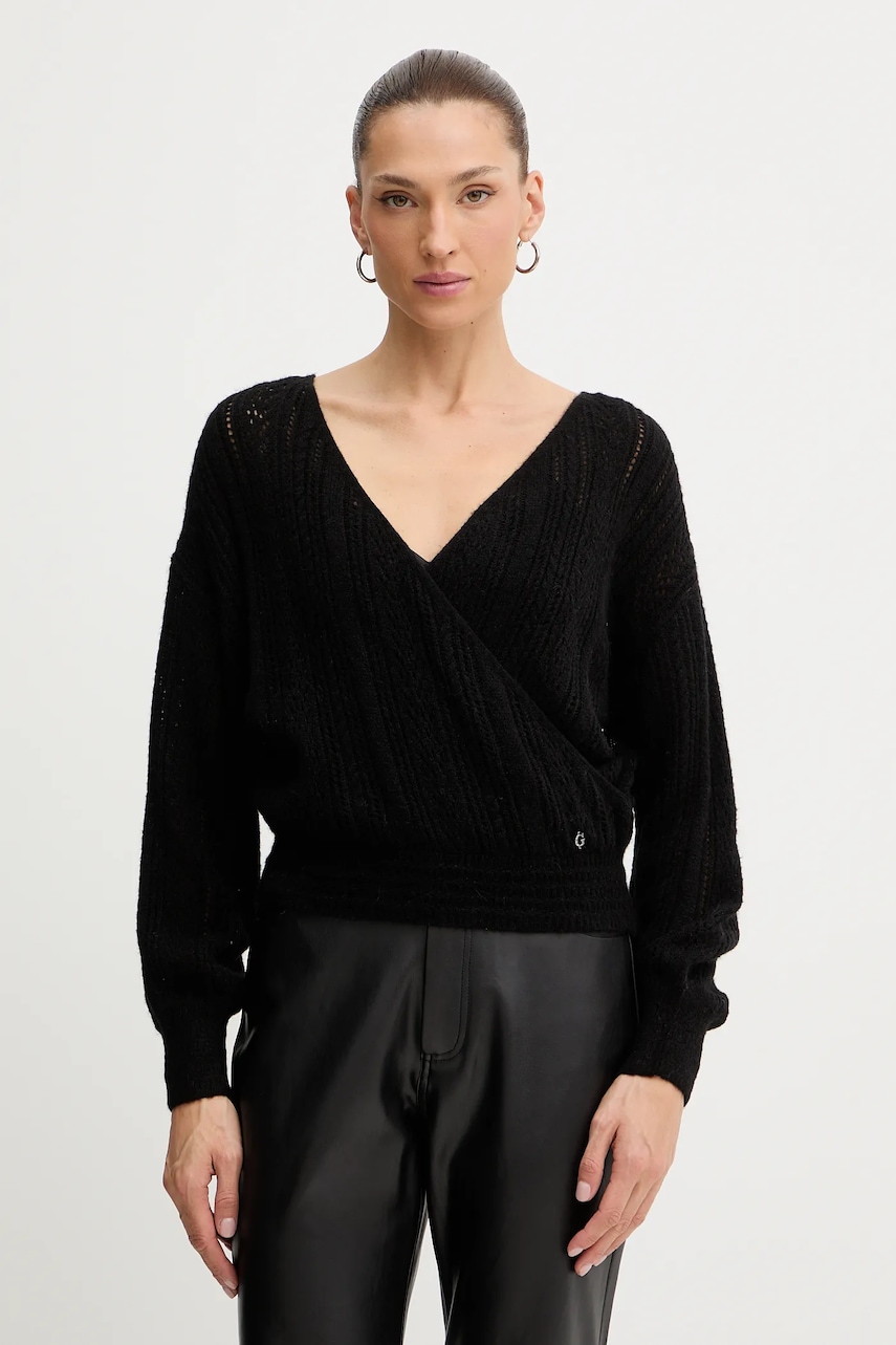 Svetr s příměsí vlny Guess IZABELLA černá barva, W5BR90 Z3HQ0
