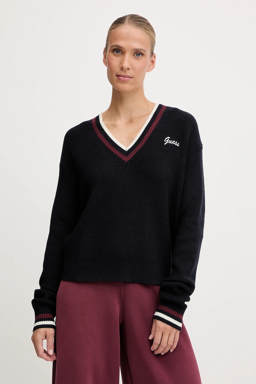 Svetr s příměsí vlny Guess SABINA tmavomodrá barva, V5BR01 Z1152