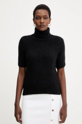 Svetr s příměsí vlny Liu Jo černá barva, s golfem, MF5468 MA80Q