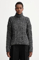 Svetr s příměsí vlny Marc O'Polo šedá barva, s golfem, 509608560193