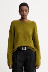 Svetr s příměsí vlny Marc O'Polo zelená barva, 509607460179
