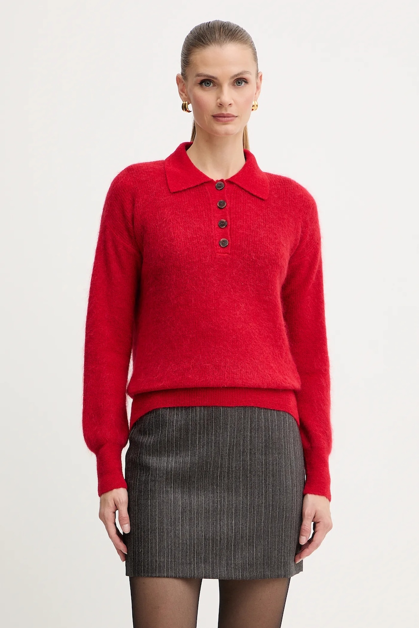 Svetr s příměsí vlny Marella červená barva, 2523366374200