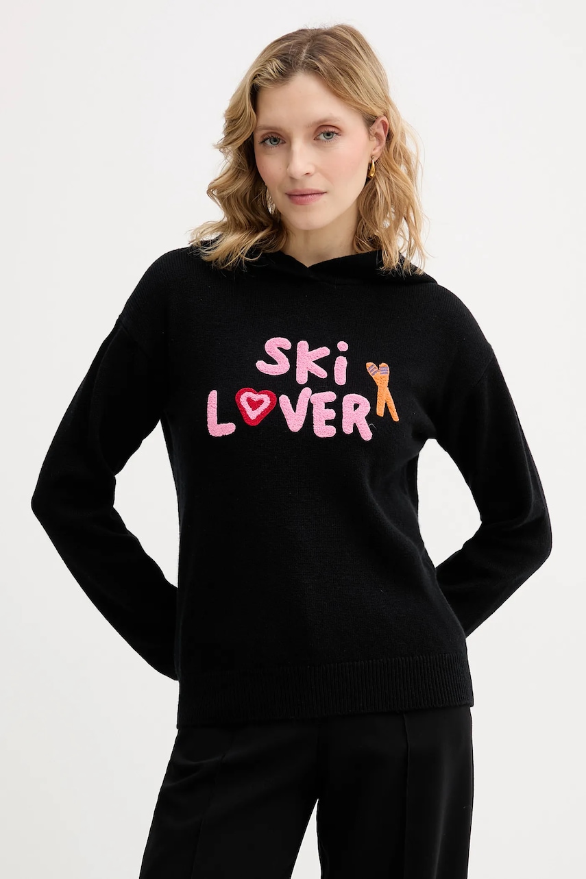 Svetr s příměsí vlny MC2 Saint Barth černá barva, SUA002