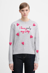 Svetr s příměsí vlny MC2 Saint Barth šedá barva, LOUI004