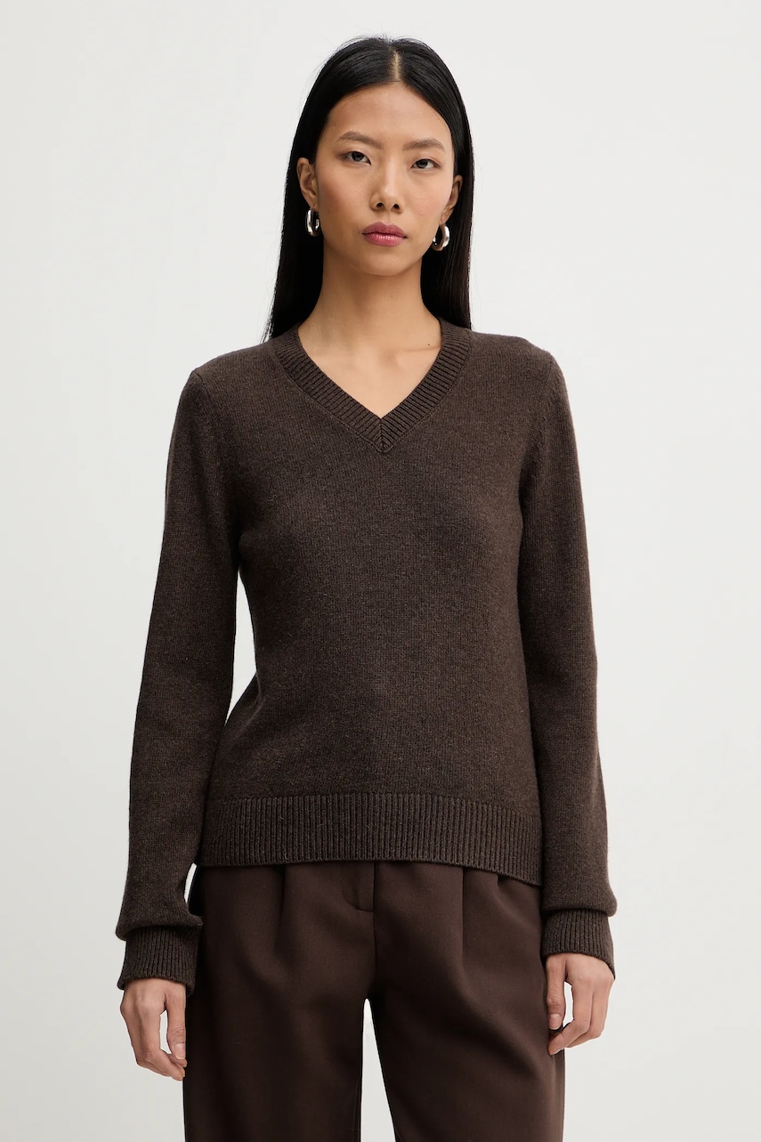 Svetr s příměsí vlny MM6 Maison Margiela hnědá barva, S62HN0007.M13187.144