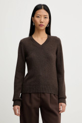 Svetr s příměsí vlny MM6 Maison Margiela hnědá barva, S62HN0007.M13187.144