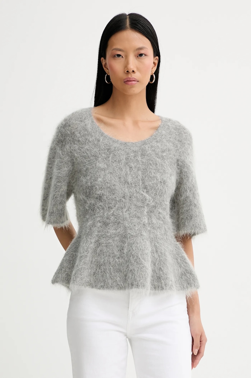 Svetr s příměsí vlny MUNTHE RYLALINE šedá barva, 254160325470