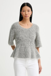 Svetr s příměsí vlny MUNTHE RYLALINE šedá barva, 254160325470