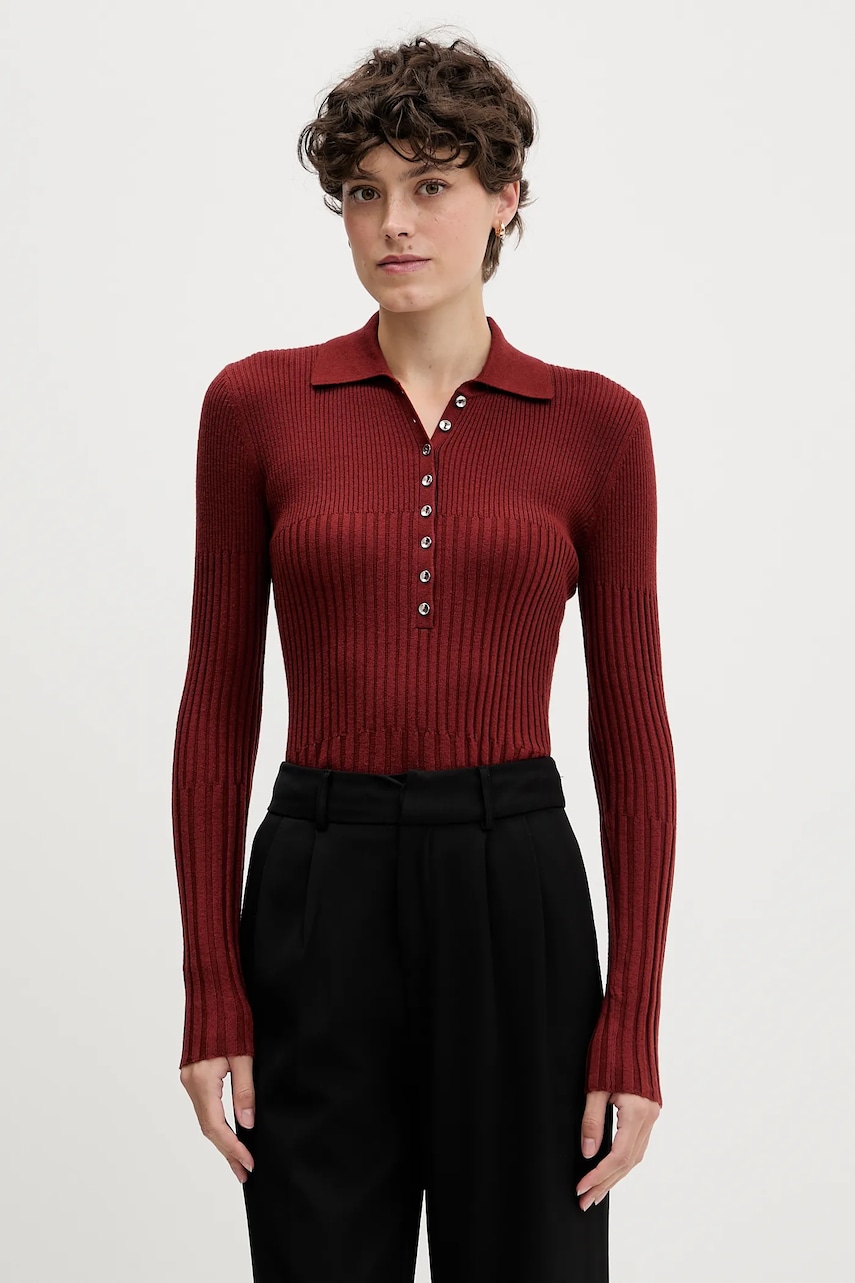 Svetr s příměsí vlny Sisley červená barva, 1QNQL300E