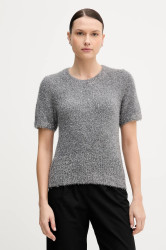 Svetr s příměsí vlny Tommy Hilfiger šedá barva, WW0WW47650