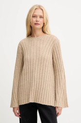 Svetr s příměsí vlny Twinset béžová barva, 252AT3150