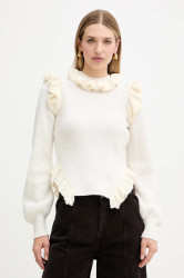 Svetr s příměsí vlny Twinset béžová barva, 252TS3020