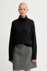 Svetr s příměsí vlny Twinset černá barva, s golfem, 252TF3023