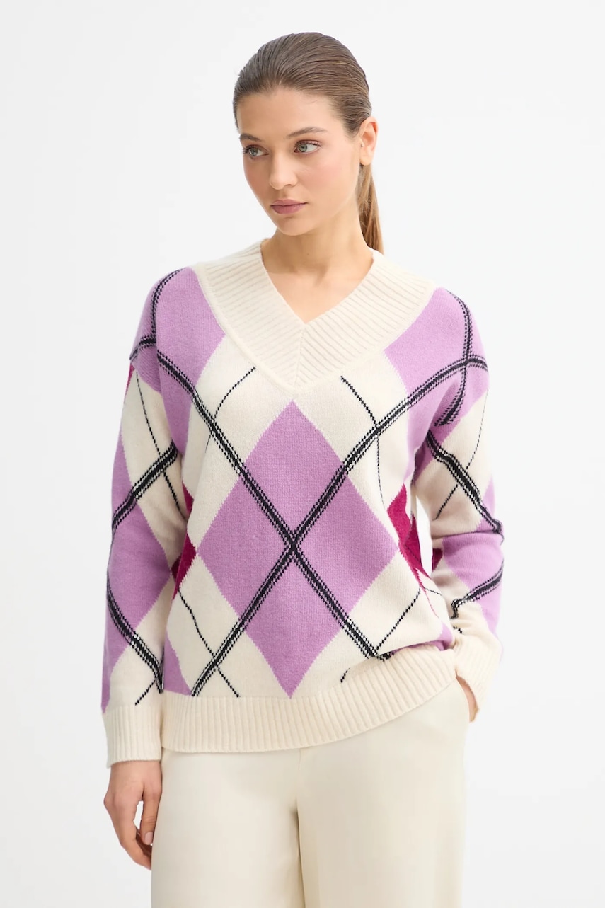 Svetr s příměsí vlny United Colors of Benetton fialová barva, 1444E204E