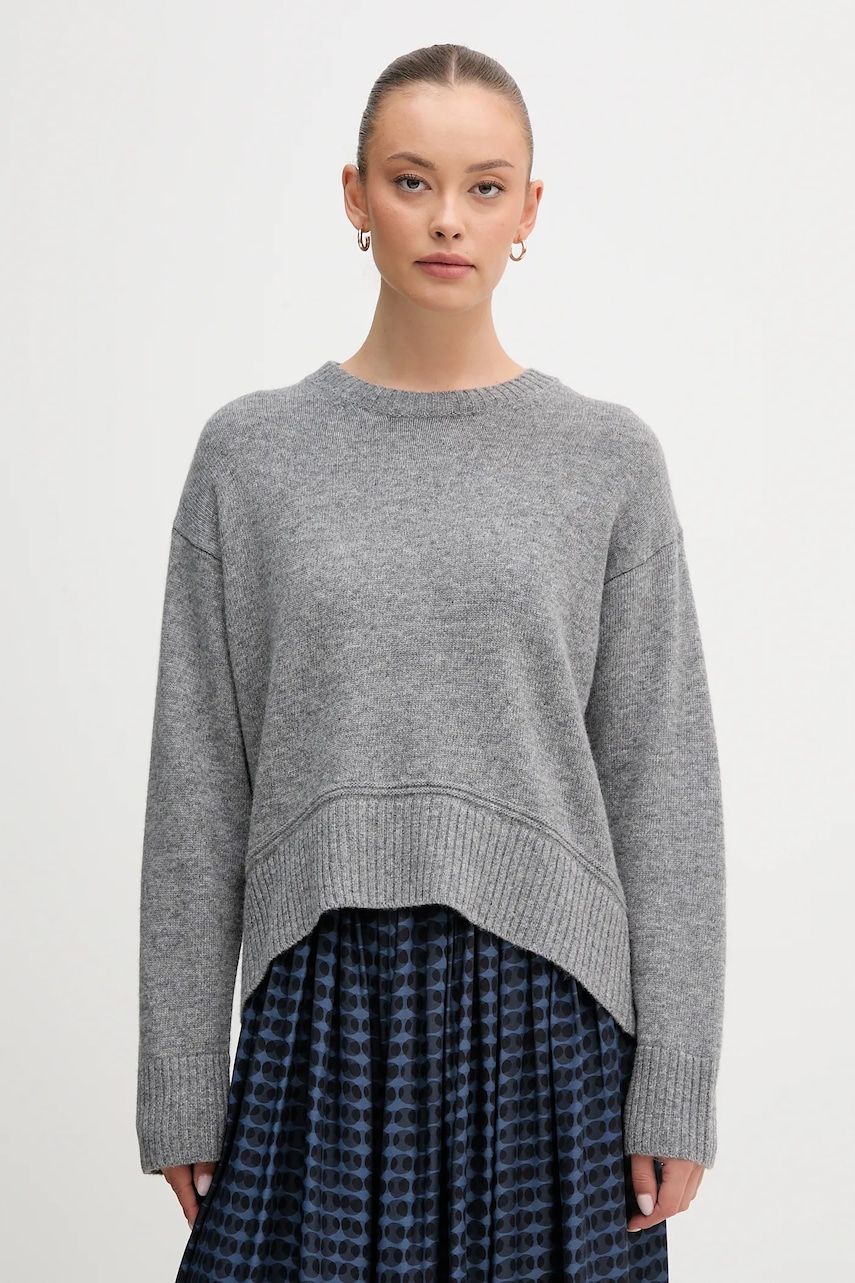 Svetr s příměsí vlny United Colors of Benetton šedá barva, 1244D10BC