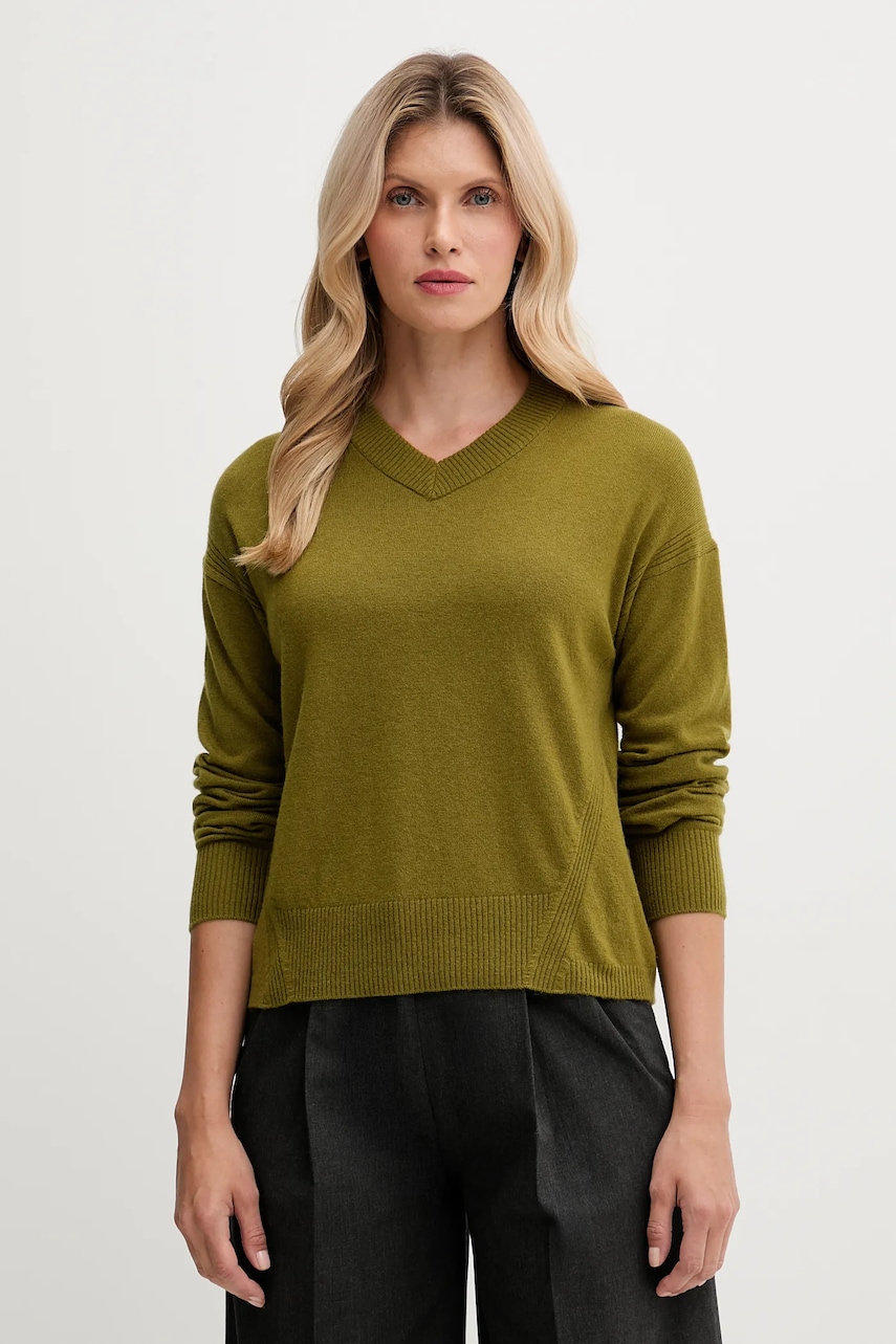 Svetr s příměsí vlny United Colors of Benetton zelená barva, 102HD4032