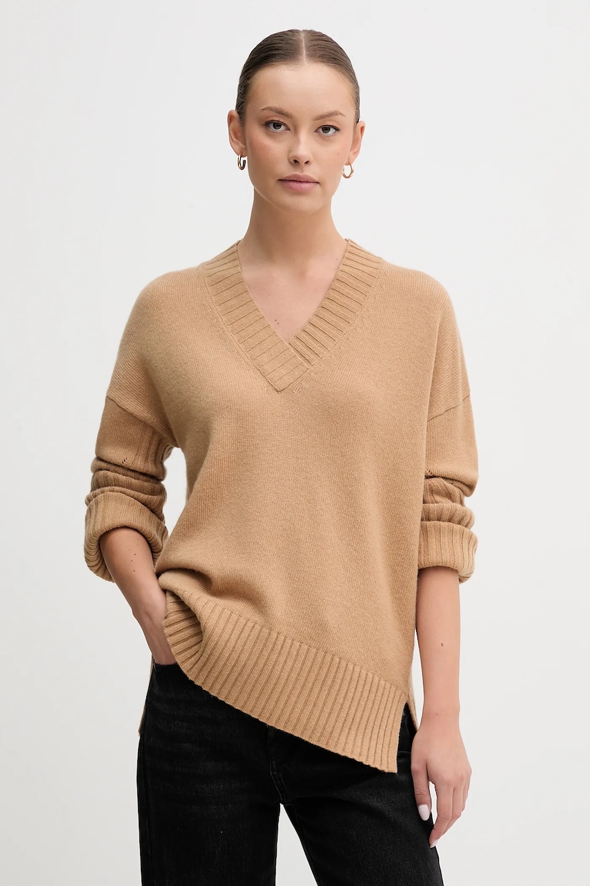 Svetr s příměsí vlny United Colors of Benetton zelená barva, 1244D403A