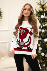 Svetr s Santa Claus ecru