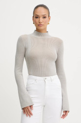 Svetr Silvian Heach ANASI dámský, šedá barva, s pologolfem, GPA25251LU