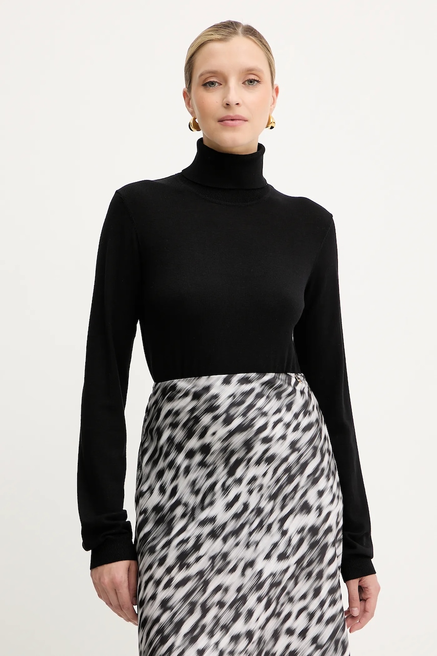 Svetr Silvian Heach SESIN dámský, černá barva, s golfem, GPA25036LU