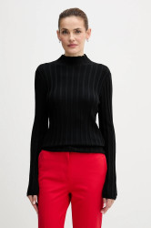 Svetr Tommy Hilfiger dámský, černá barva, s pologolfem, WW0WW47676