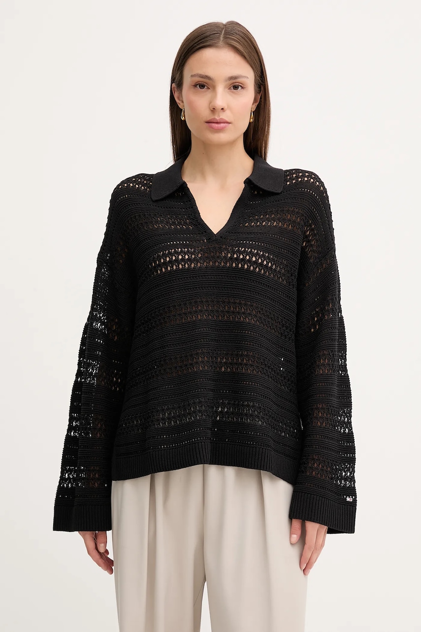 Svetr Tommy Hilfiger dámský, černá barva, WW0WW46524