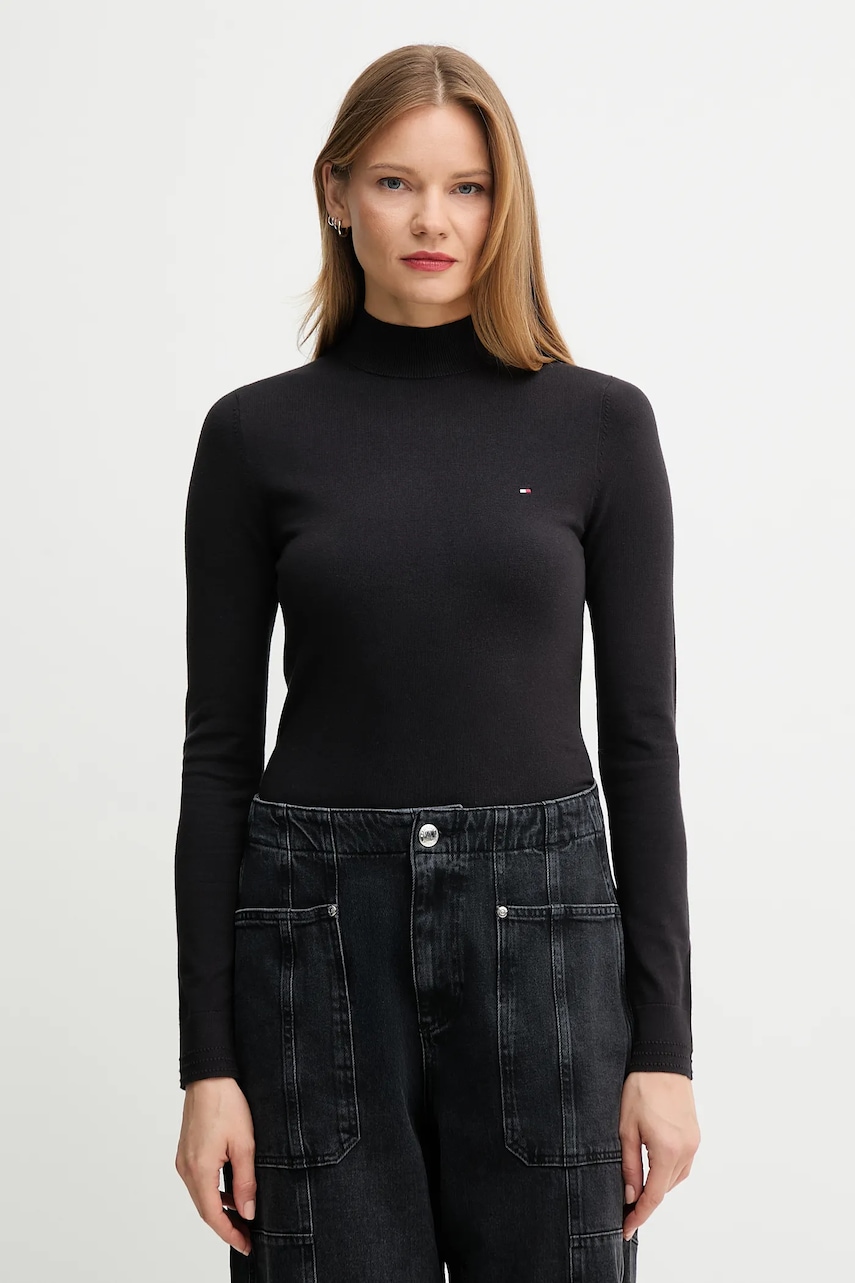 Svetr Tommy Hilfiger dámský, černá barva, WW0WW47462