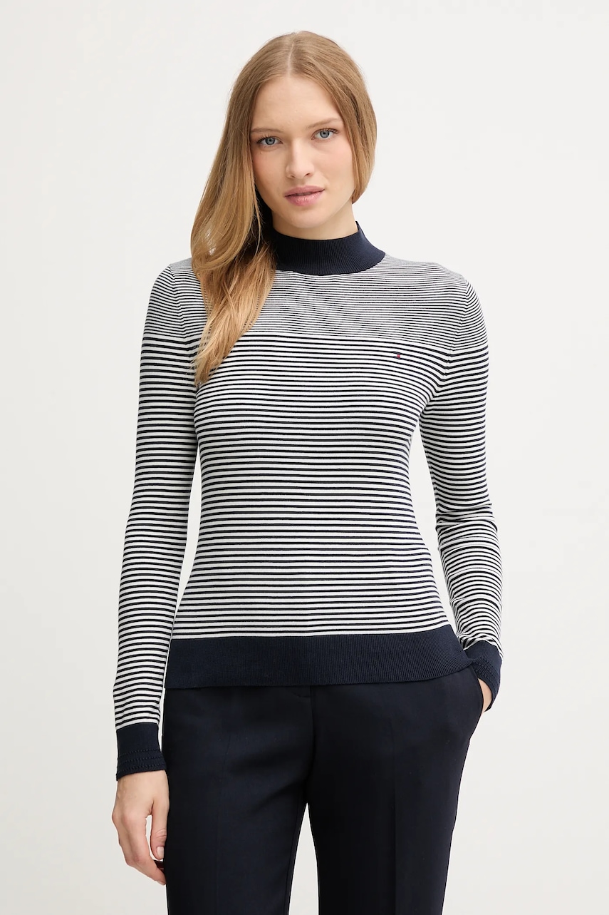 Svetr Tommy Hilfiger dámský, tmavomodrá barva, WW0WW47462