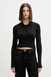Svetr Tommy Jeans dámský, černá barva, DW0DW21829