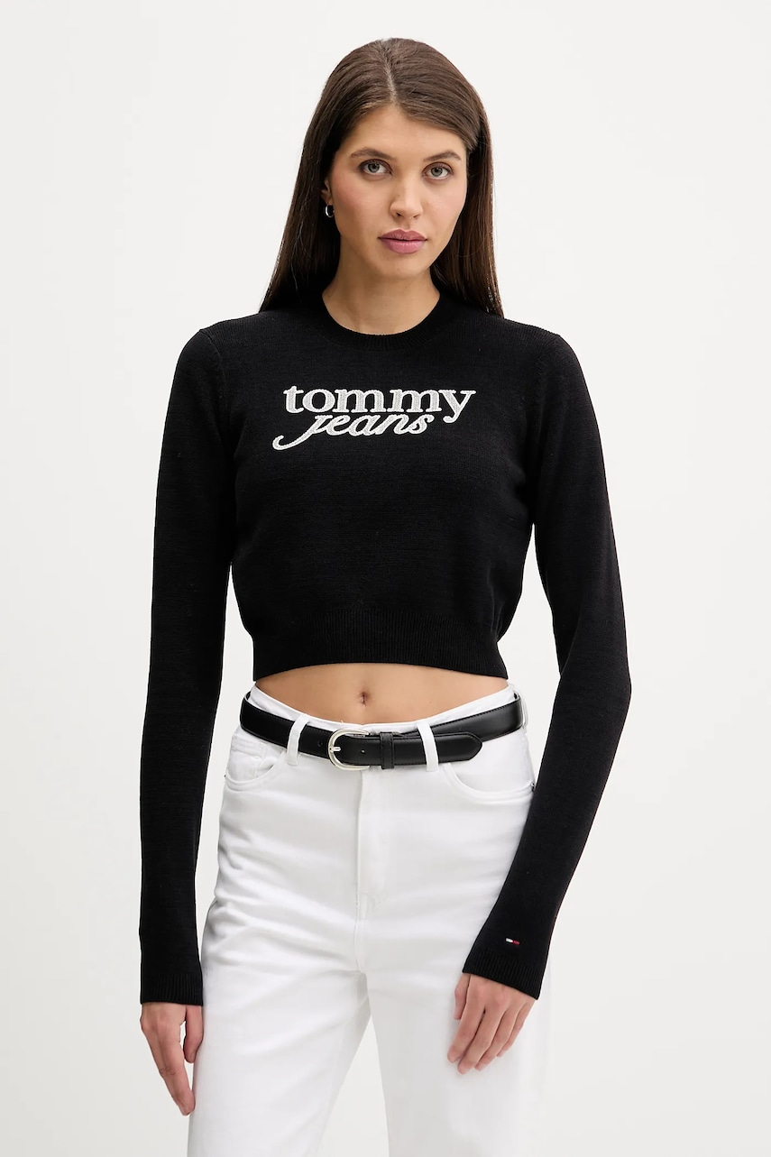 Svetr Tommy Jeans dámský, černá barva, DW0DW22028