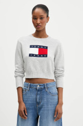 Svetr Tommy Jeans dámský, šedá barva, DW0DW21690