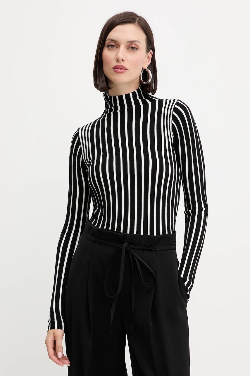 Svetr Twinset dámský, černá barva, s pologolfem, 252LI3ABB