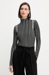 Svetr Twinset dámský, černá barva, s pologolfem, 252LI3ABB