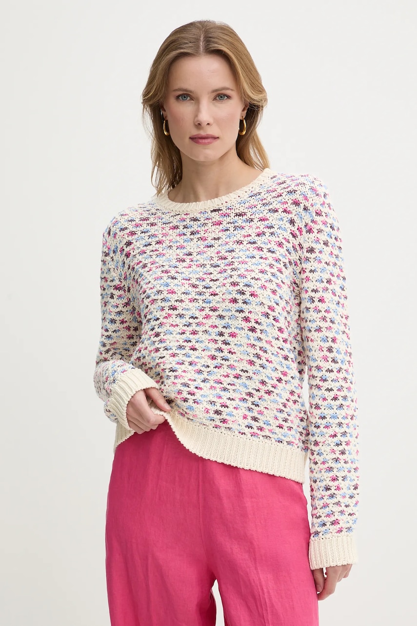 Svetr United Colors of Benetton dámský, béžová barva, 1198E10D8