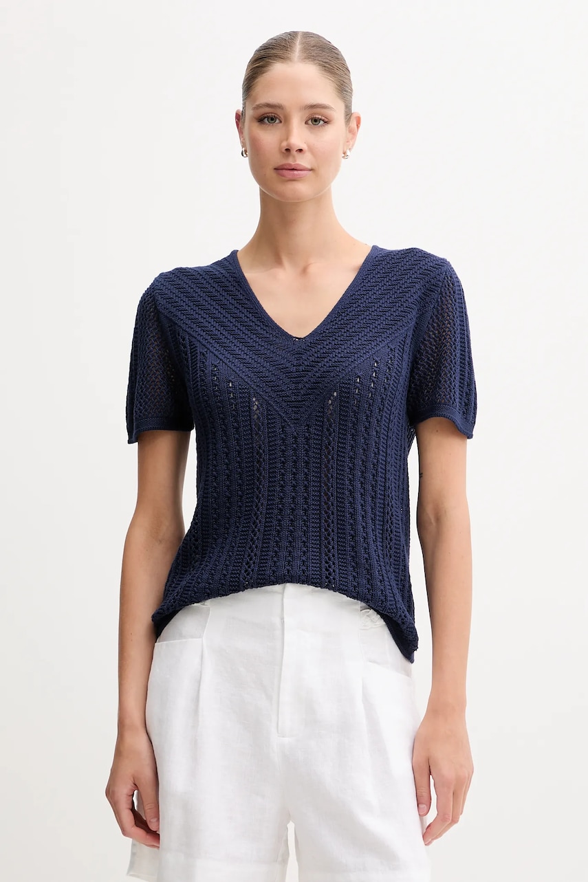 Svetr United Colors of Benetton dámský, tmavomodrá barva, 143CD402Y