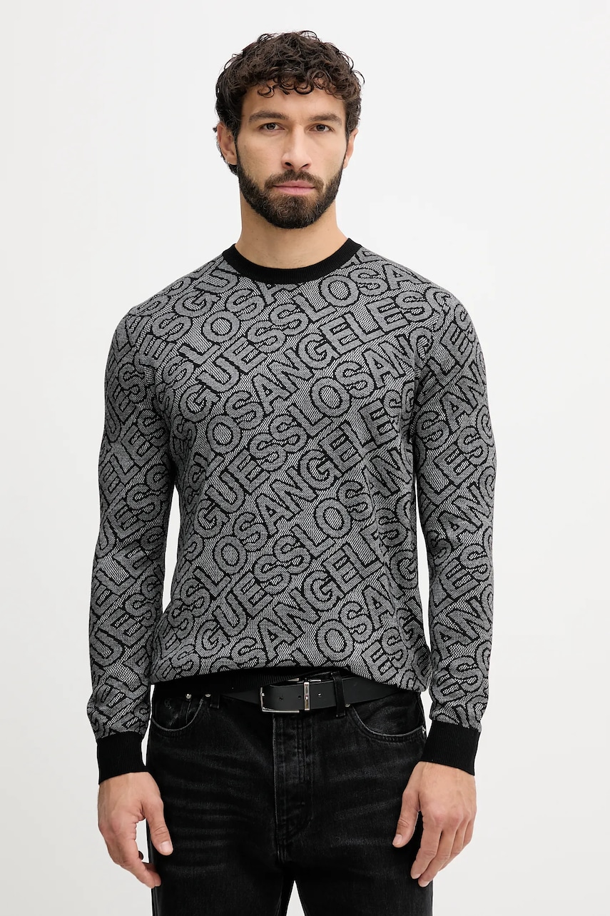 Svetr z hedvábné směsi Guess JARROD