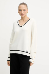 Svetr z hedvábné směsi Liu Jo dámský, béžová barva, TF5229.MS59L