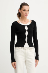 Svetr z hedvábné směsi Miss Sixty dámský, černá barva, 6S2RJ22900