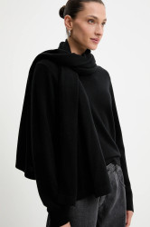 Svetr z merino vlny se šálou Answear.LAB dámský, černá barva