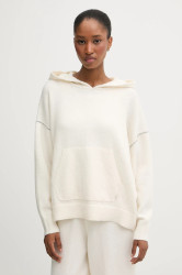 Svetr z vlněné směsi Calvin Klein Underwear dámský, béžová barva, LV00QS7568