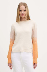 Svetr z vlněné směsi Desigual FAMA dámský, béžová barva, 25WWJF24