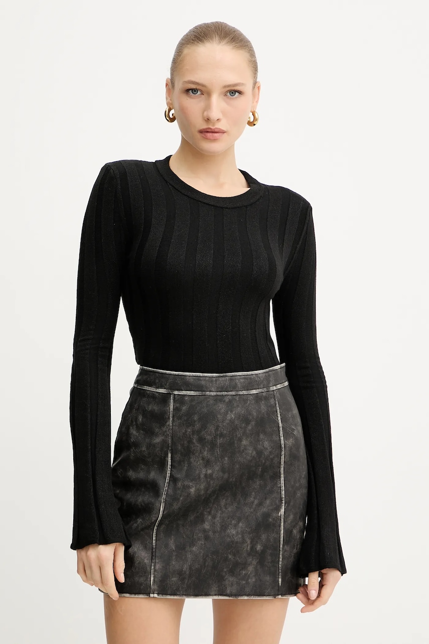 Svetr z vlněné směsi Guess GEMMA dámský, černá barva, W5YR13 Z3OT0