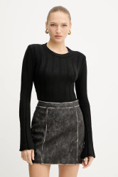 Svetr z vlněné směsi Guess GEMMA dámský, černá barva, W5YR13 Z3OT0