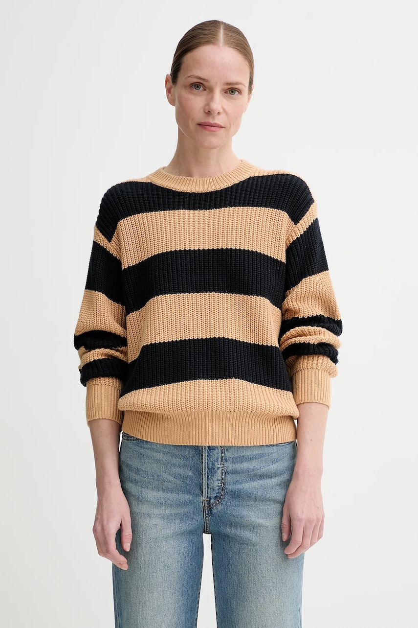 Svetr z vlněné směsi Levi's ROCKET SWEATER dámský, hnědá barva, 0012L