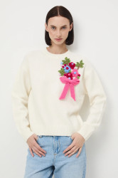 Svetr z vlněné směsi Medicine dámský, béžová barva