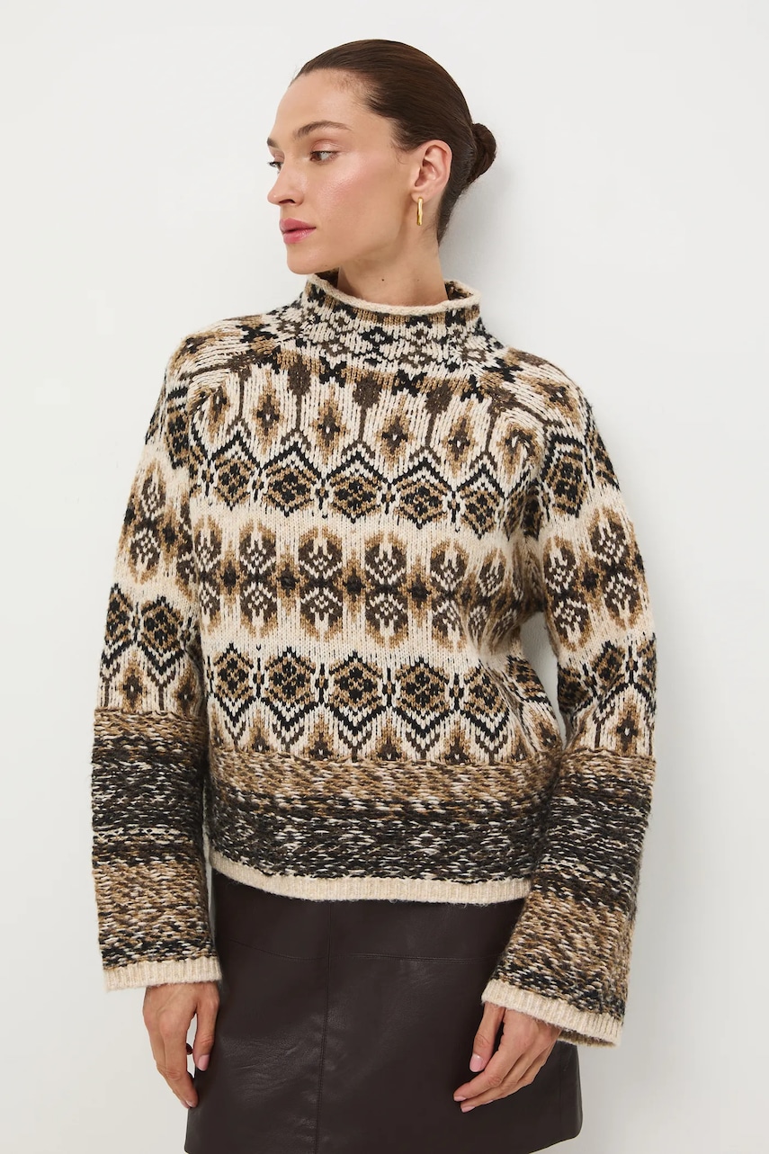Svetr z vlněné směsi Medicine dámský, více barev, s pologolfem