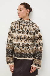 Svetr z vlněné směsi Medicine dámský, více barev, s pologolfem